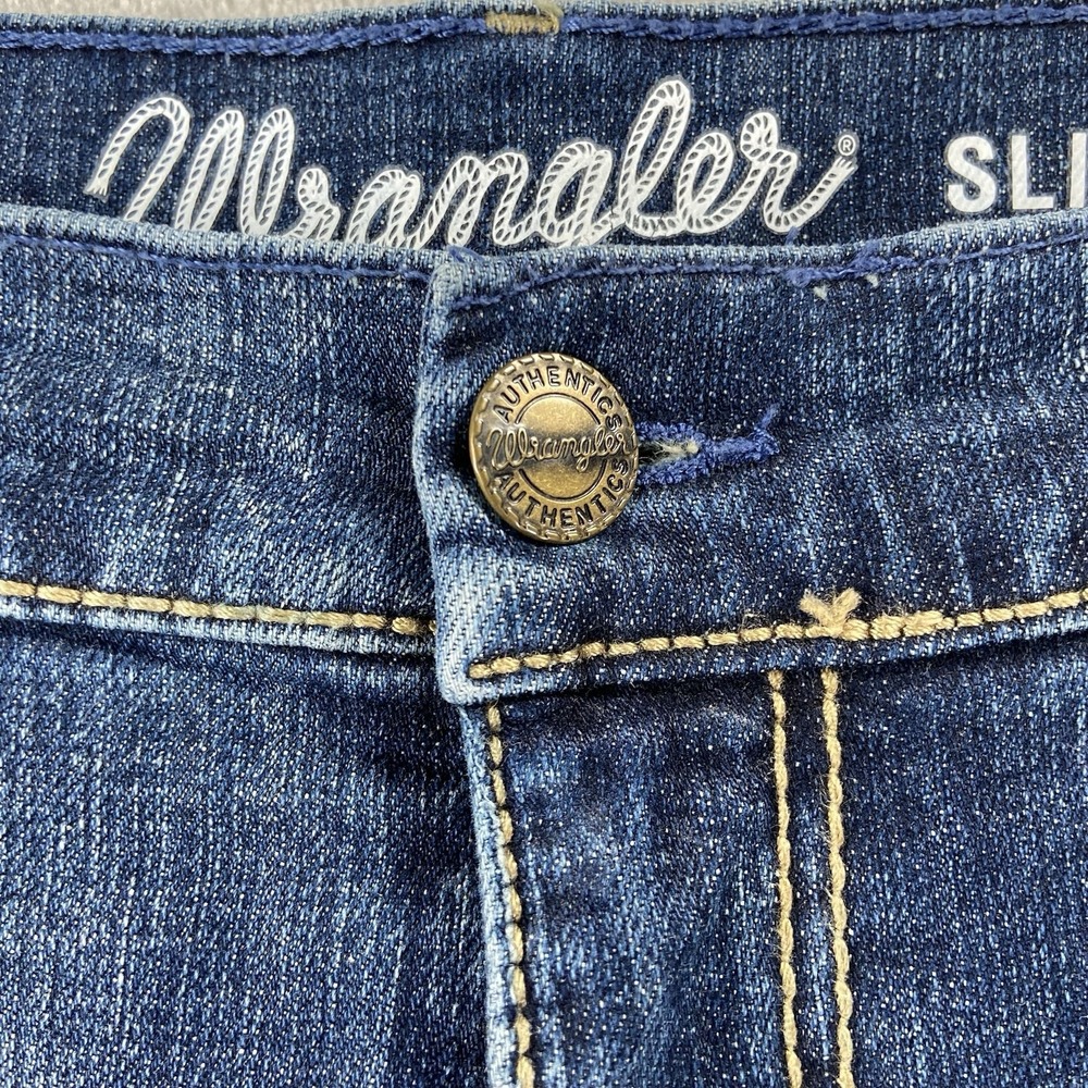 Wrangler Jeans men's 38x31 Retro Slim Bootcut Denim Blue Western Bootleg Fading - Picture 5 of 14
